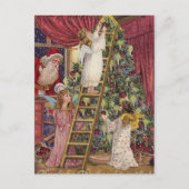  Duitse Angels Kerst Victoriaans Kunst Feestdagenkaart (Voorkant)
