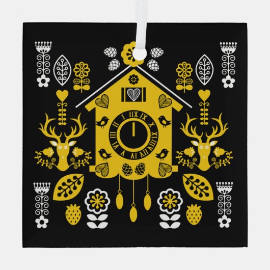 Duitse Bauernmalerei volkskunst Glas Ornament (Achterkant)