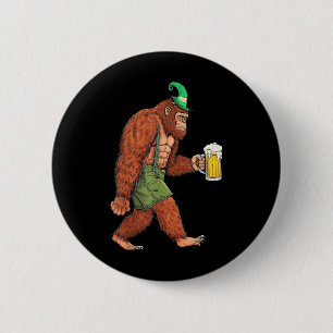 Duitse Bigfoot Sasquatch Beer Lederhose Funny _2 Ronde Button 5,7 Cm