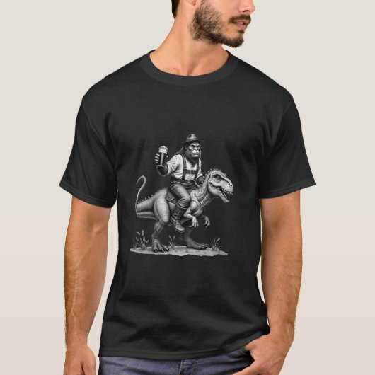 Duitse Bigfoot Sasquatch Lederhose Grappig Bier Ok T-shirt (Voorkant)