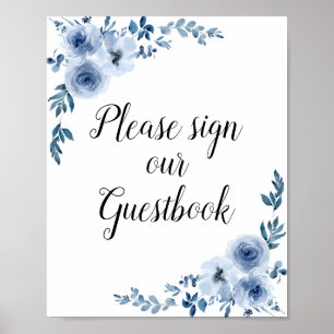 duitse blauwflorese bruiloft poster