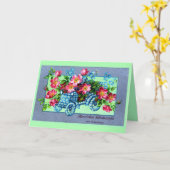 Duitse bloemen auto Happy Birthday Kaart (Gele Bloem)