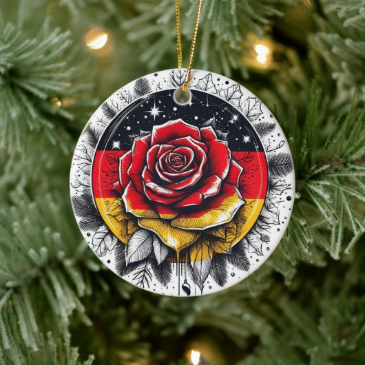 DUITSE BLOEMVLAG GEÏNSPIREERD KERAMISCH ORNAMENT (Boom)