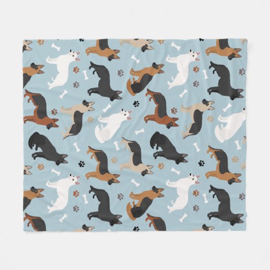 Duitse Botten en paws Fleece Blanket (Voorkant (Horizontaal))