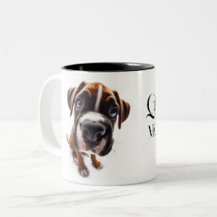 Duitse boxer close-up Mok met uw naam