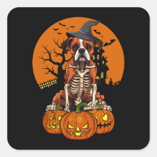 Duitse Boxer Hond Halloween Vierkante Sticker