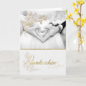 DUITSE bruiloft Hartelijk dank Faux Gold Leaf Kaart (Gele Bloem)