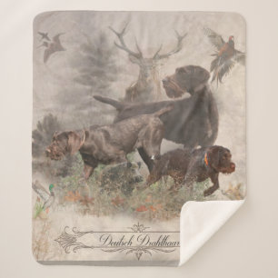 Duitse buitenloods Wirehaire Pointer Tapestry Sherpa Deken