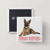 Duitse Button van Shepherd Puppy Dog Red Love Pin (Voorkant /achterkant)