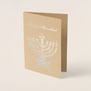 Duitse Candelabrum Hanukkah Lamp Folie Kaarten