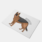 Duitse cartoon herder deurmat (Schuin)