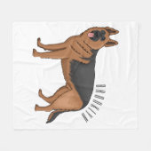 Duitse cartoon herder fleece deken (Voorkant (Horizontaal))