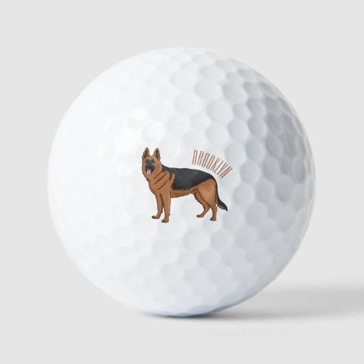 Duitse cartoon herder golfballen (Voorkant)