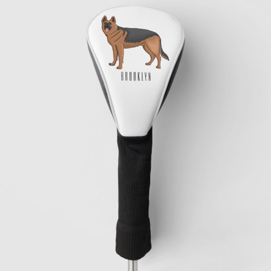Duitse cartoon herder golfheadcover (Voorkant)