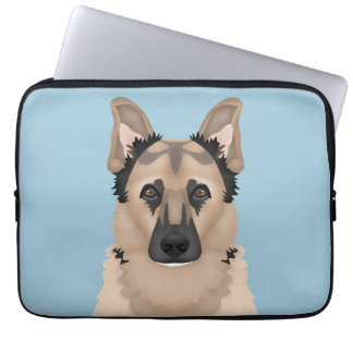 duitse cartoon herder laptop sleeve