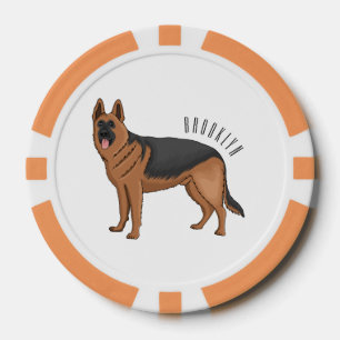 Duitse cartoon herder poker chips