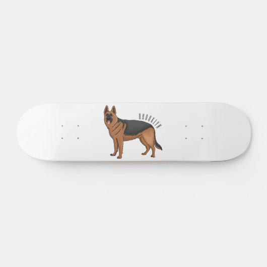 Duitse cartoon herder skateboard (Horizontaal)