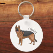 Duitse cartoon herder sleutelhanger (Voorkant)