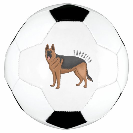 Duitse cartoon herder voetbal (Voorkant)