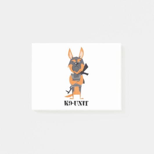 Duitse Cartoon K9 Dog Design Post-it® Notes (Voorkant)