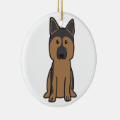 Duitse Cartoon Shepherd Dog Keramisch Ornament (Rechts)