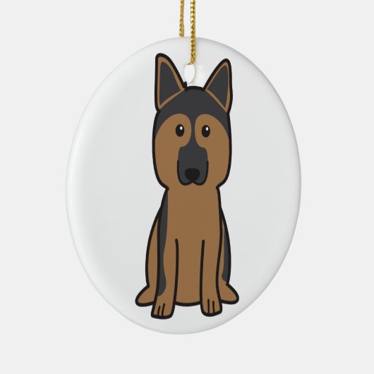 Duitse Cartoon Shepherd Dog Keramisch Ornament (Rechts)