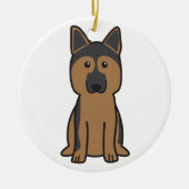 Duitse Cartoon Shepherd Dog Keramisch Ornament (Voorkant)