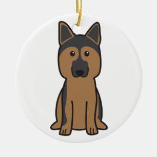 Duitse Cartoon Shepherd Dog Keramisch Ornament
