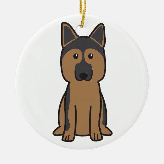 Duitse Cartoon Shepherd Dog Keramisch Ornament (Voorkant)