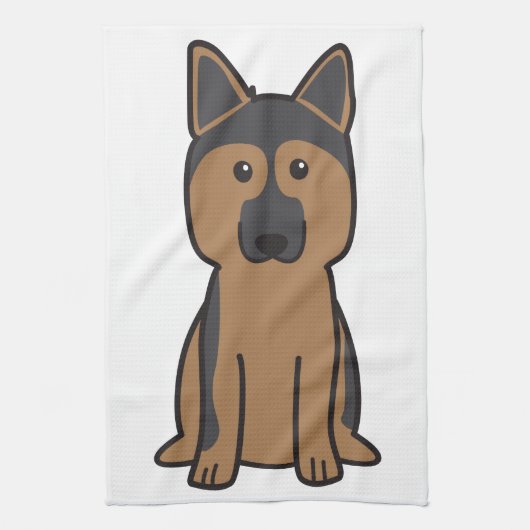 Duitse Cartoon Shepherd Dog Theedoek (Verticaal)
