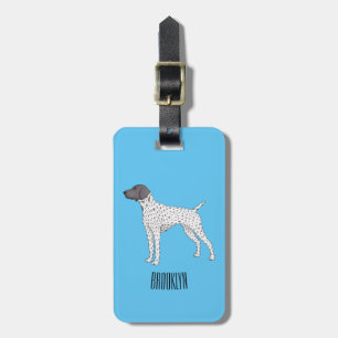 Duitse cartoon van Shorthaired Pointer-hond Bagagelabel