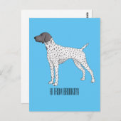Duitse cartoon van Shorthaired Pointer-hond Briefkaart (Voorkant / Achterkant)