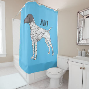 Duitse cartoon van Shorthaired Pointer-hond Douchegordijn