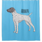 Duitse cartoon van Shorthaired Pointer-hond Douchegordijn (Voorkant)