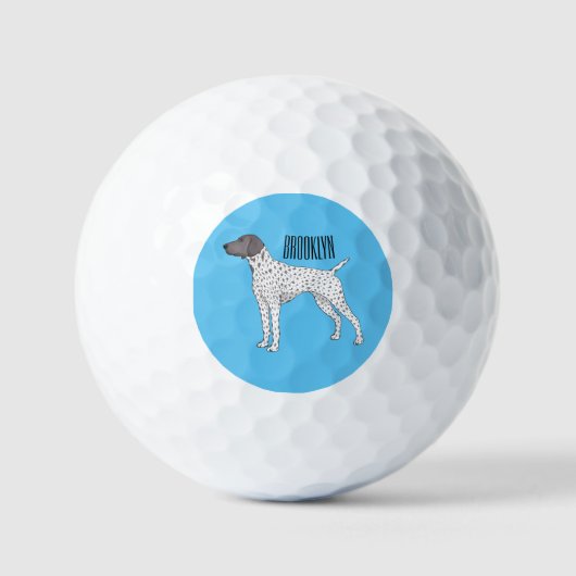 Duitse cartoon van Shorthaired Pointer-hond Golfballen (Voorkant)