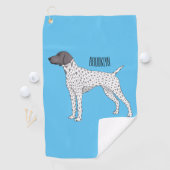 Duitse cartoon van Shorthaired Pointer-hond Golfhanddoek (Insitu)