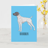 Duitse cartoon van Shorthaired Pointer-hond Kaart (Gele Bloem)