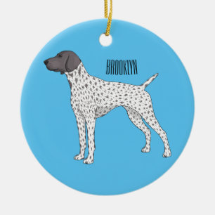 Duitse cartoon van Shorthaired Pointer-hond Keramisch Ornament