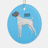 Duitse cartoon van Shorthaired Pointer-hond Keramisch Ornament (Links)