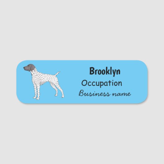 Duitse cartoon van Shorthaired Pointer-hond Naamplaatje (Voorkant)