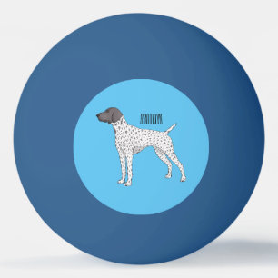 Duitse cartoon van Shorthaired Pointer-hond Pingpongballen