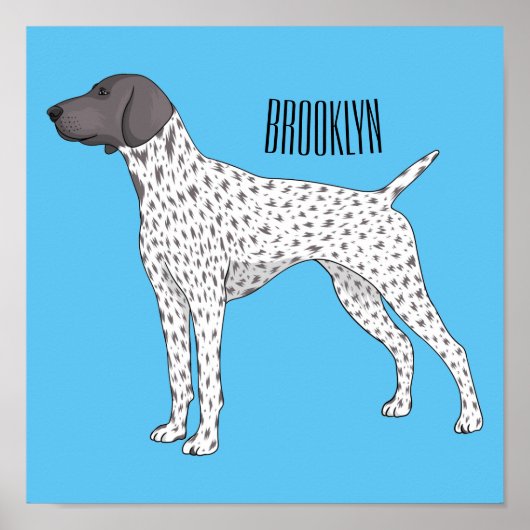 Duitse cartoon van Shorthaired Pointer-hond Poster (Voorkant)