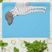 Duitse cartoon van Shorthaired Pointer-hond Theedoek (Gevouwen)