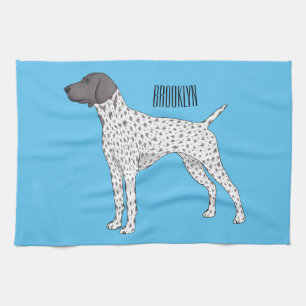 Duitse cartoon van Shorthaired Pointer-hond Theedoek