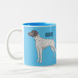 Duitse cartoon van Shorthaired Pointer-hond Tweekleurige Koffiemok
