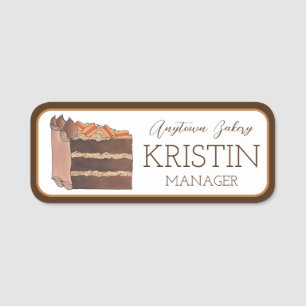 Duitse chocoladetaart Slice Bake Shop Bakkerij Che Naamplaatje