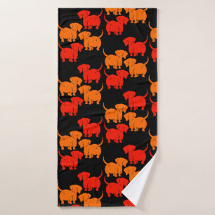 Duitse Dachshund Dog Patronen Badhanddoek