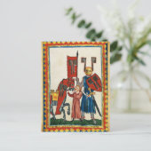 DUITSE DICHTER ALS DUITSE RIDDER MIDDELEEUWSE MINI BRIEFKAART (Staand voorkant)
