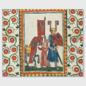 DUITSE DICHTER ALS DUITSE RIDDER MIDDELEEUWSE MINI CADEAUPAPIER (Vlak)