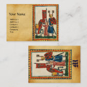 DUITSE DICHTER ALS DUITSE RIDDER MIDDELEEUWSE MINI VISITEKAARTJE (Voorkant / Achterkant)